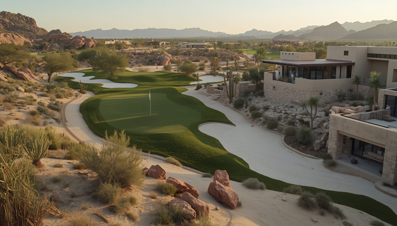 Hole 10 at Canyon House — Short Work, par 4. Demonstration image of a fictional course.
