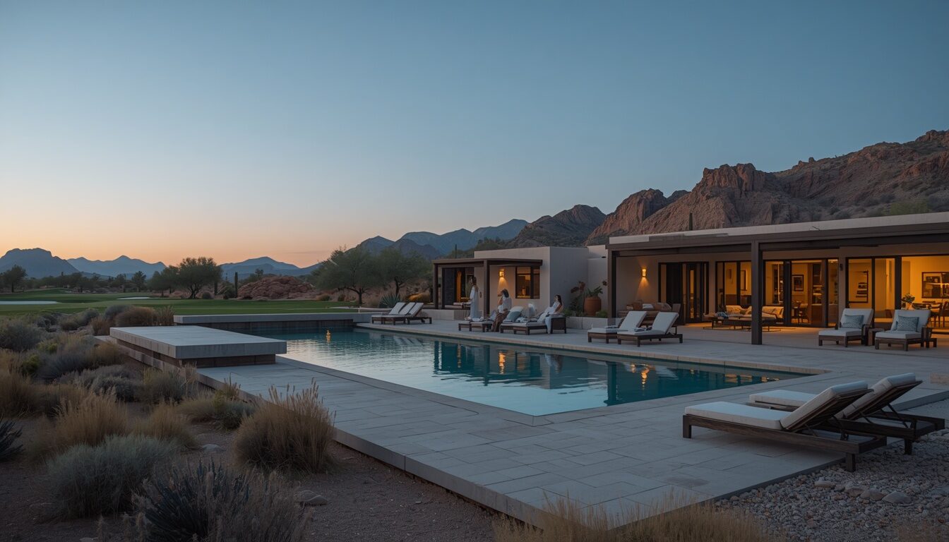 A desert pool for the slower hours. Demonstration image.