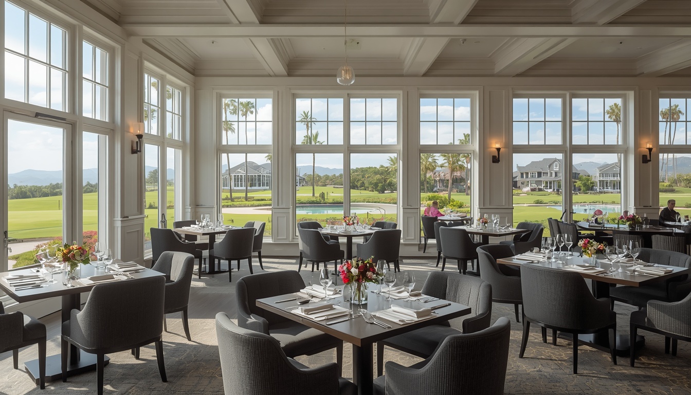 The refined interior dining room at Alderwick. Demonstration image of a fictional course.
